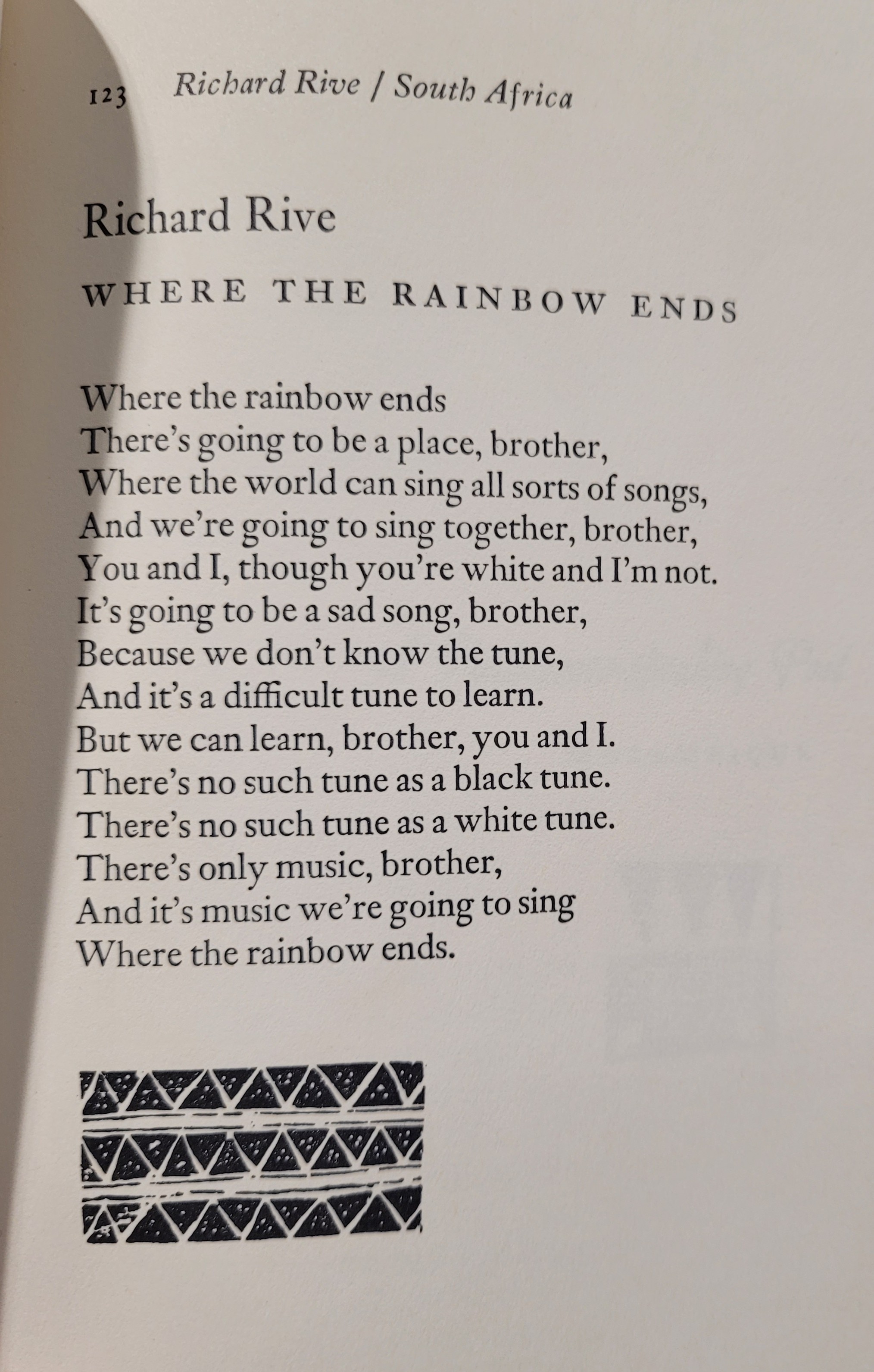 A picture of the poem Where The Rainbow Ends by Richard Rive